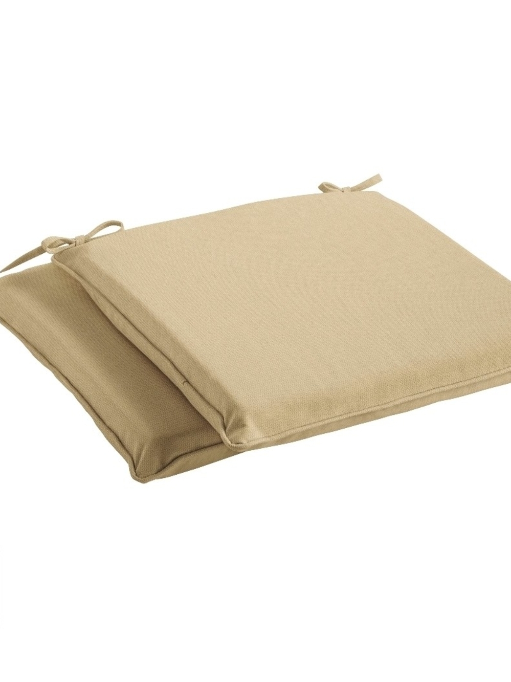 Sunbrella Outdoor Chair Seat Cushions - Beige Tie-On Pair
